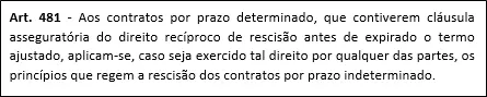art. 481 rescisao contrato de trabalho po tempo determinado jessika duarte calculista